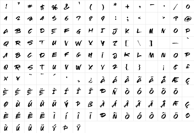 RElapse Regular  glyph index