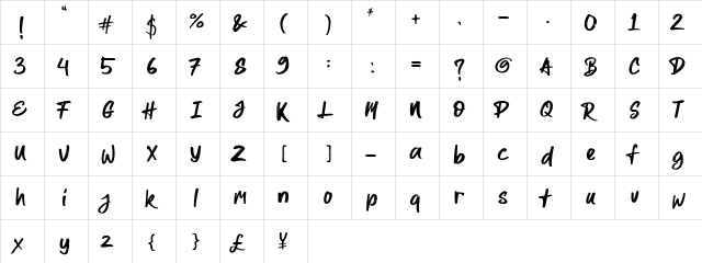All Pony Regular  glyph index