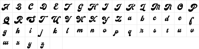 Vignettic Regular  glyph index
