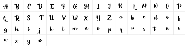 Appetizer FREE Regular  glyph index