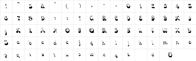Dowd Regular  glyph index