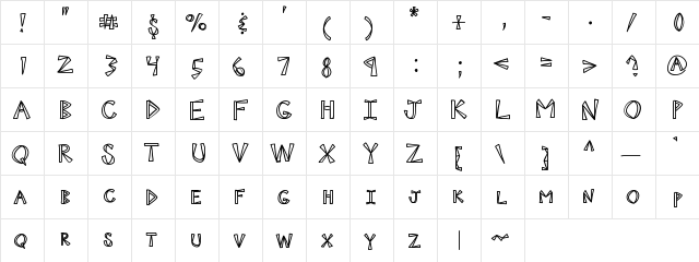 KBNINJAPOWER Medium  glyph index