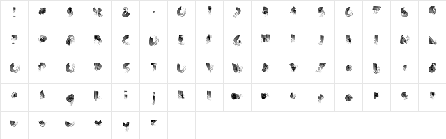 Bad Speed Way Regular  glyph index