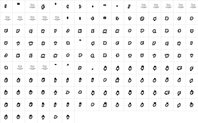 Qaddal Personal Use Regular  glyph index