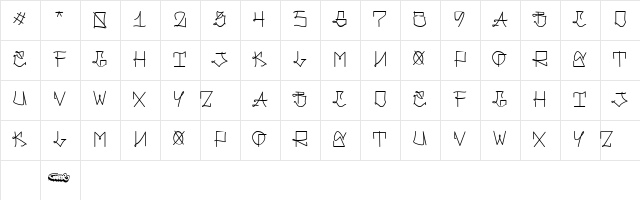 Gangland Style Regular  glyph index