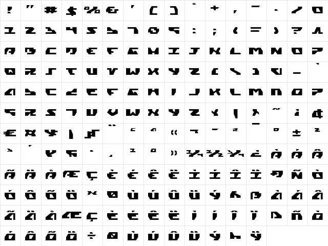 Gyrfalcon Expanded Expanded  glyph index