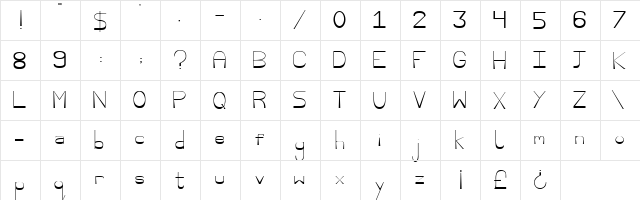 Nisaba Regular  glyph index