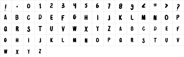 Strength Night Regular  glyph index