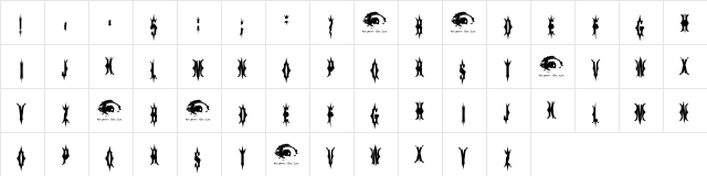 5 Fingered Goth SWTrial Regular  glyph index