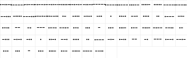 XInterntnlMorseCodeIT Regular  glyph index