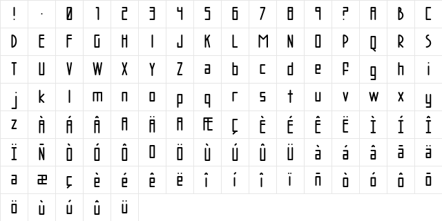 AC Brodie Regular  glyph index