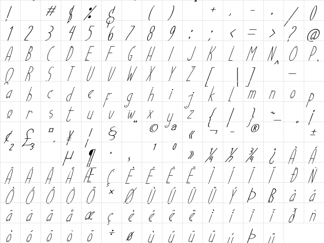 Ubur Ubur with Love alternatif4 Italic  glyph index