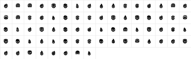 Peoples Regular  glyph index