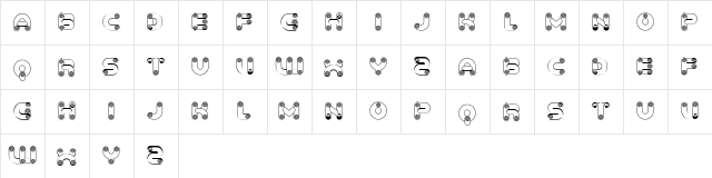 Baked Snails Hollow Regular  glyph index