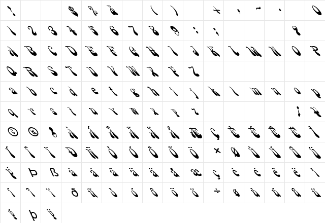 FZ JAZZY 17 LEFTY Normal  glyph index