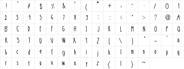 6PM Medium  glyph index