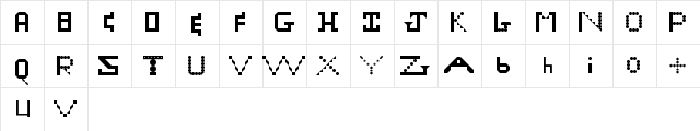 Zach Regular  glyph index