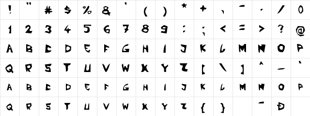 LBC Boom Regular  glyph index