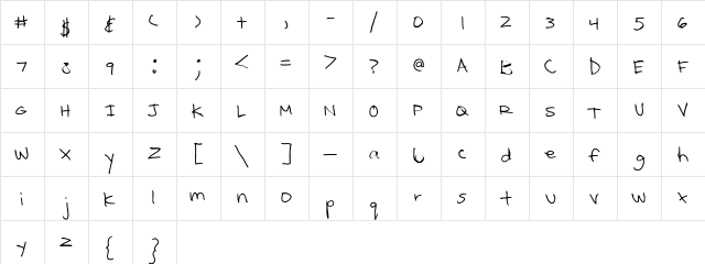 Kcirtap Regular  glyph index