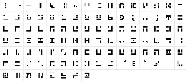alphax Medium  glyph index