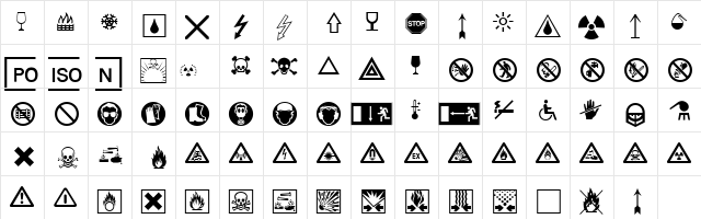 Linotype Warning Pi Regular  glyph index