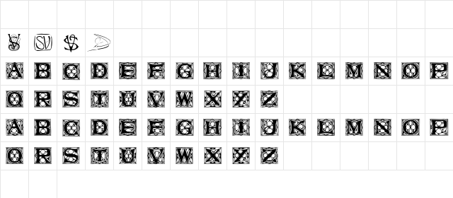 Varah Regular  glyph index