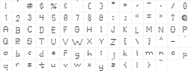 AC1-Ribbon Regular  glyph index