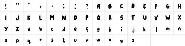 Cataleya Regular  glyph index