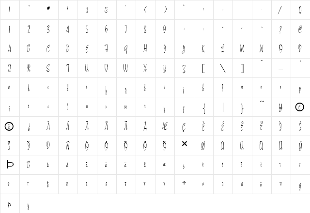FZ HAND 13 Normal  glyph index