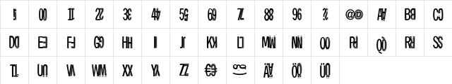 TwinsetSixtyNine Regular  glyph index