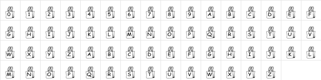 pf_bag1 Regular  glyph index