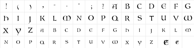 Lombardic-Normal Regular  glyph index