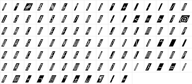 a_HuxleyCmVObl Italic  glyph index