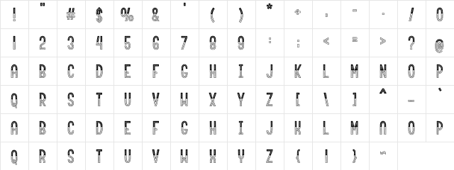 Roundabout Regular  glyph index