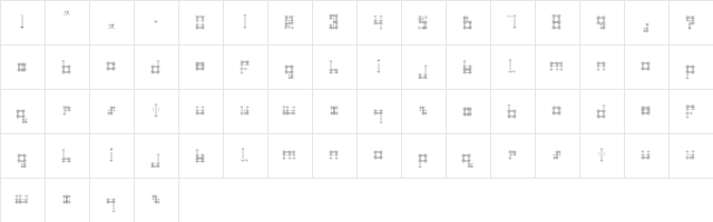 Bauhaus Sketch Regular  glyph index