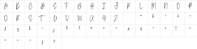 Crystal Dust Regular  glyph index