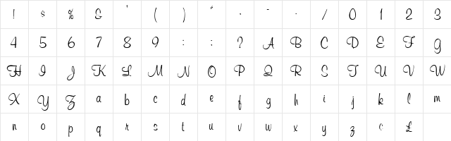 Luddite Normal  glyph index