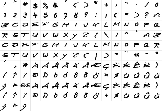 Quast Regular  glyph index