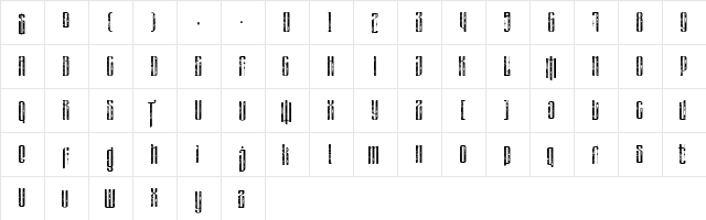 masquerouge rough Regular  glyph index