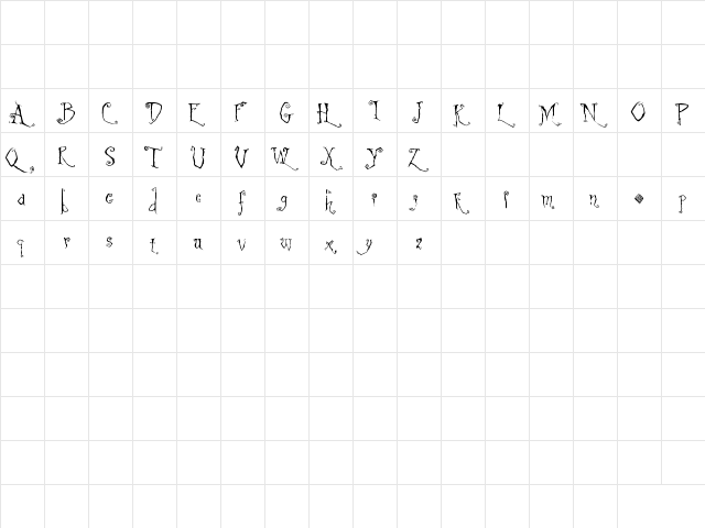 Latchboy Regular  glyph index