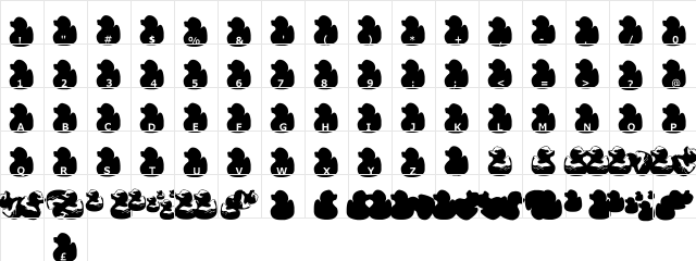 Gugli Ducky Rubber Regular  glyph index