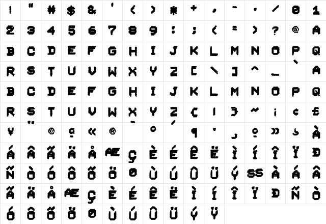 DoomPlatoon Bold  glyph index
