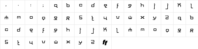 Ion Regular  glyph index