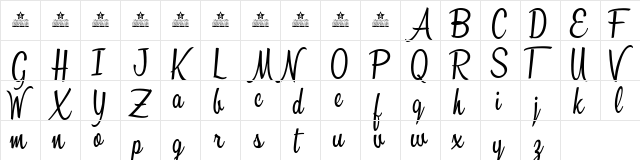 Sunshine Boulevard Personal Use Regular  glyph index