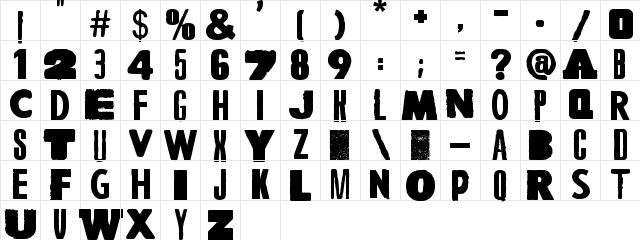 A Wolf At The Door Regular  glyph index