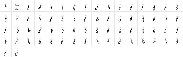 LCR Party Hardy Regular  glyph index