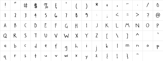 CK Higgins Handprint Regular  glyph index