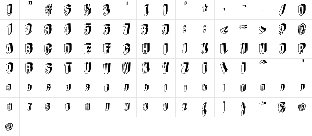 mashy DroopShadow Regular  glyph index