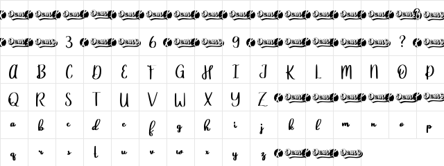 Ghemylia Regular  glyph index