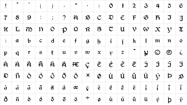 FZ SCRIPT 25 Normal  glyph index